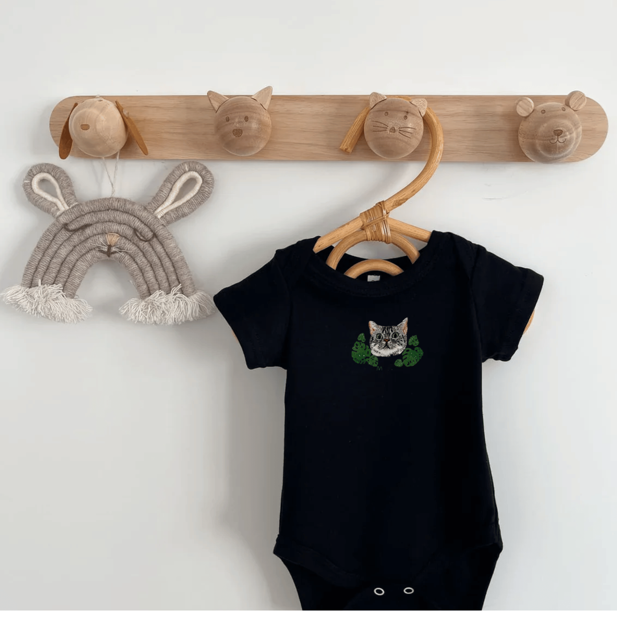 Custom Hand Embroidered Pet Portrait Baby Onesie