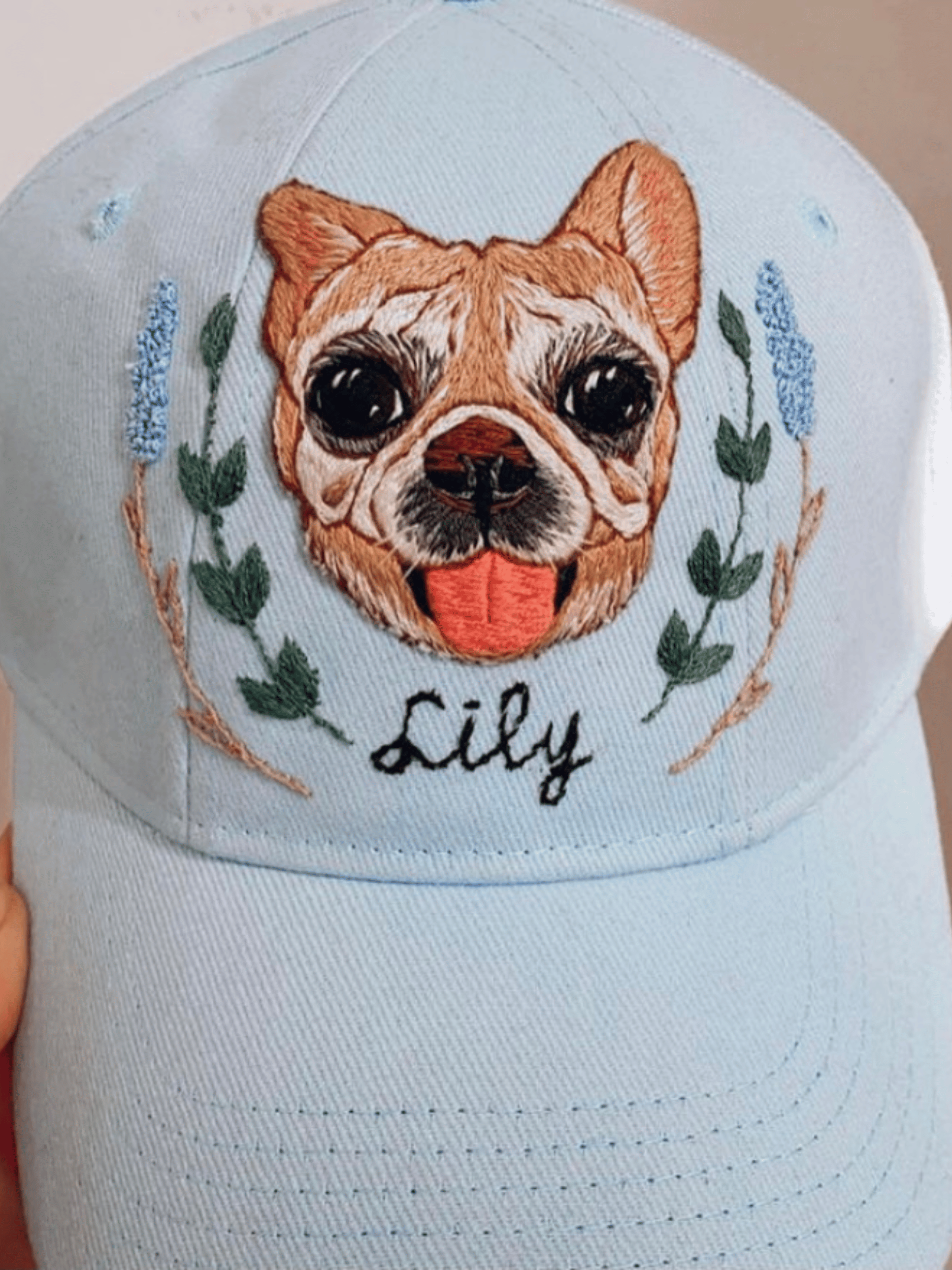 Hand Embroidered Pet Portrait Cap
