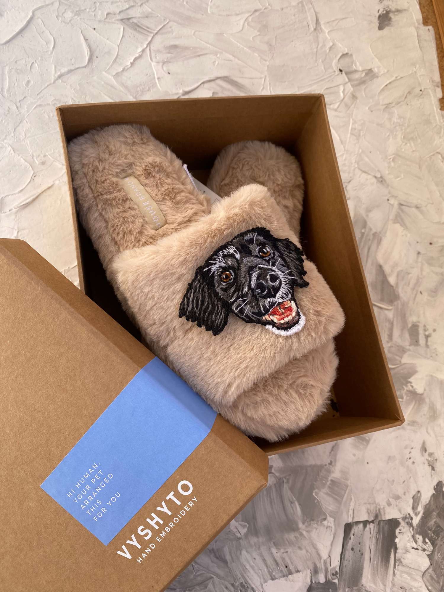 Women's Hand Embroidered Home Slippers - 3 inches portrait size
