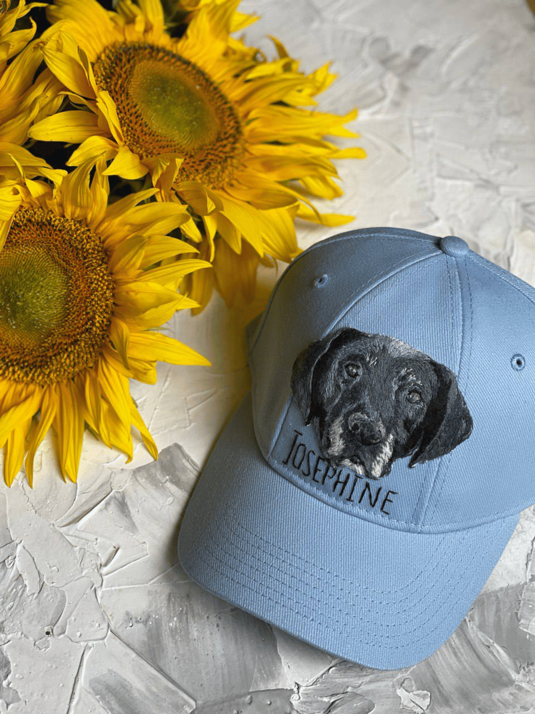Hand Embroidered Pet Portrait Cap