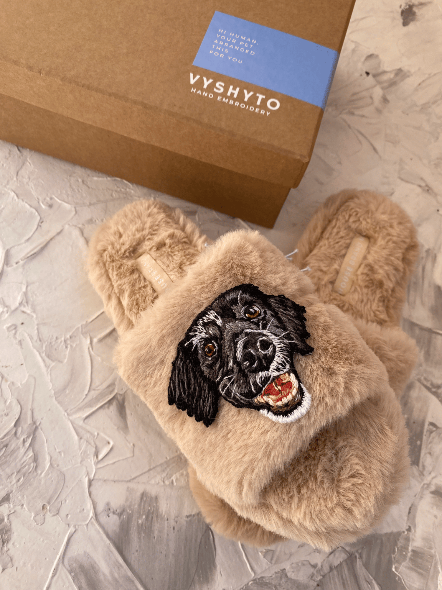 Women's Hand Embroidered Home Slippers - 3 inches portrait size