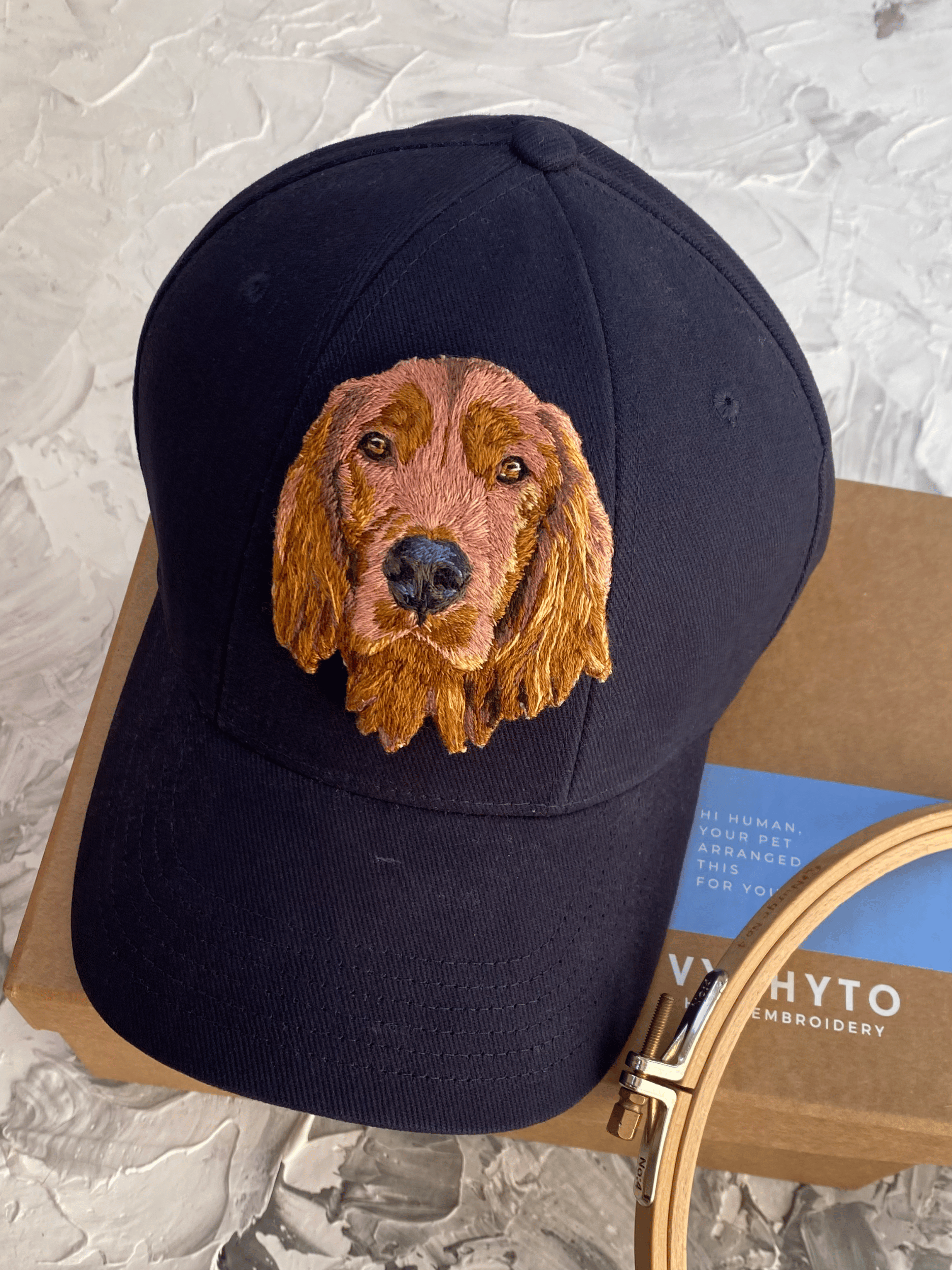 Hand Embroidered Pet Portrait Cap