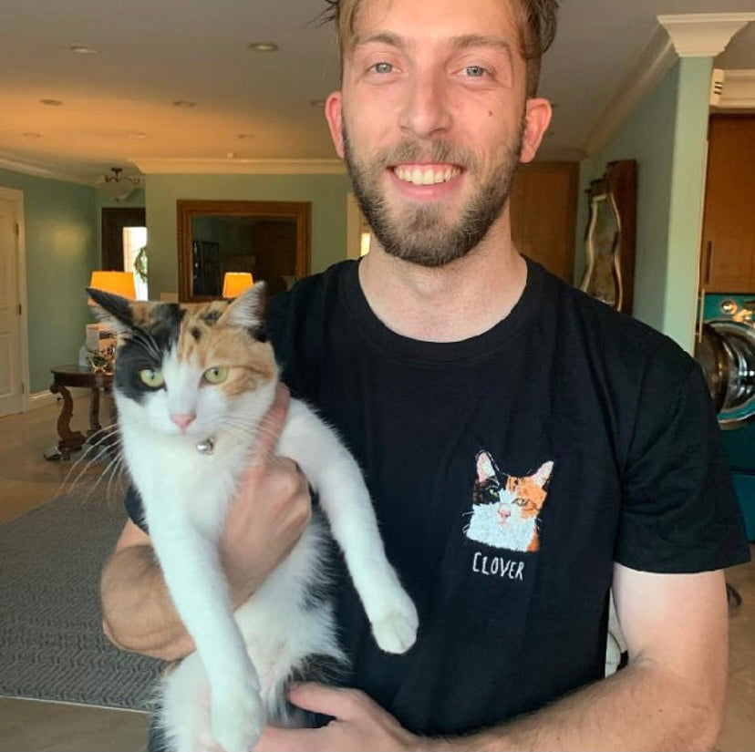Hand Embroidered Pet Portrait T-shirt