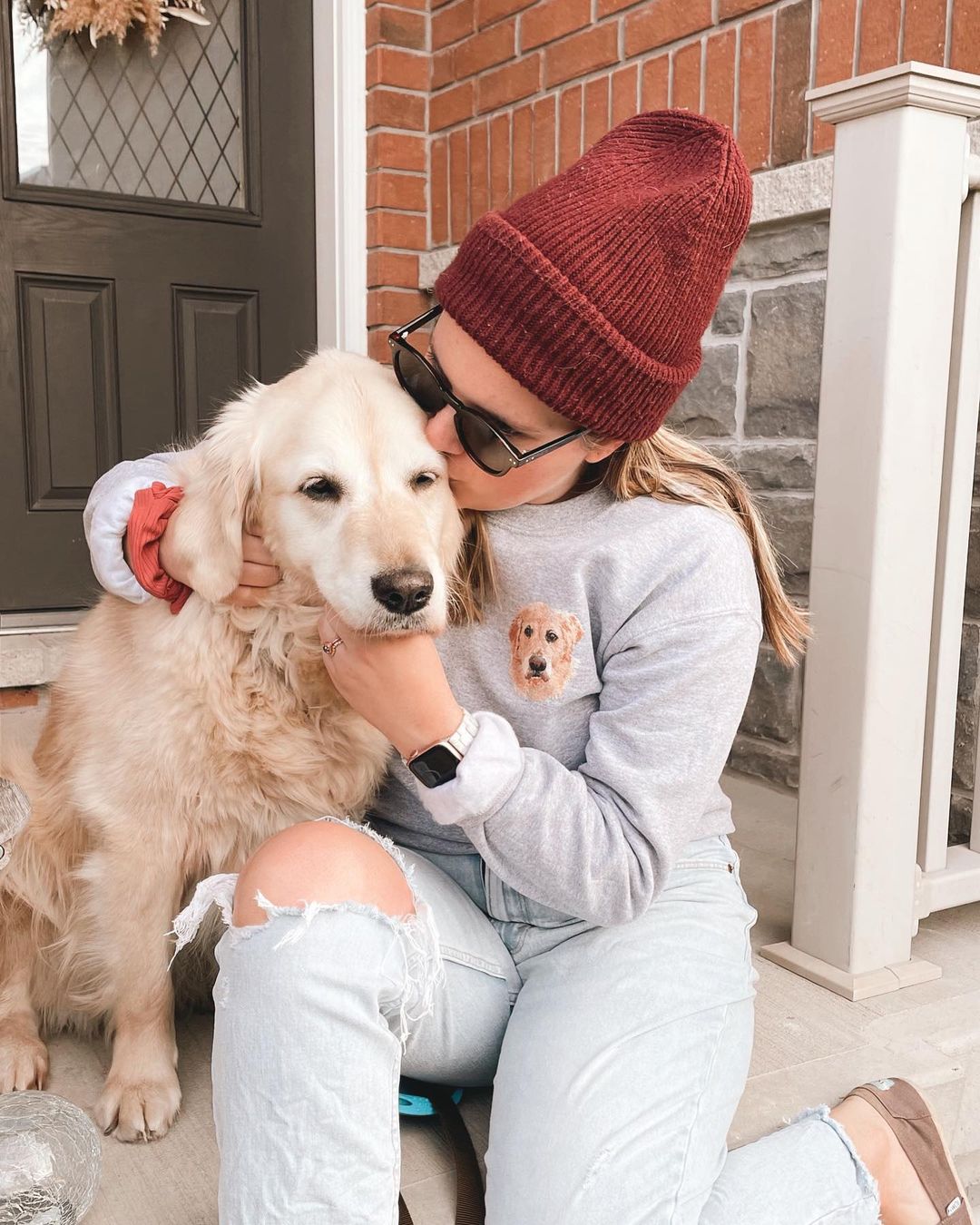 Hand Embroidered Pet Portrait Sweatshirt