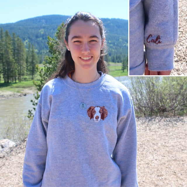 Hand Embroidered Pet Portrait Sweatshirt