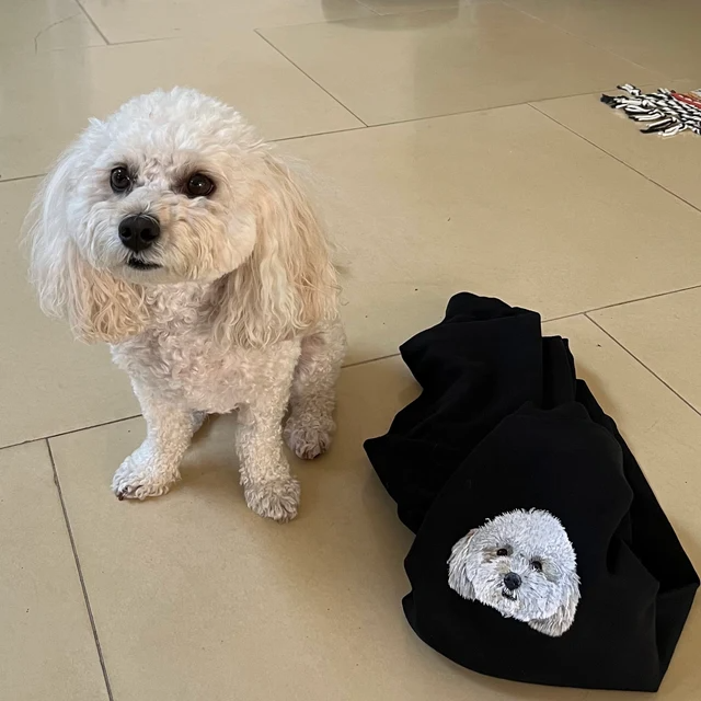 Hand Embroidered Pet Portrait Sweatshirt