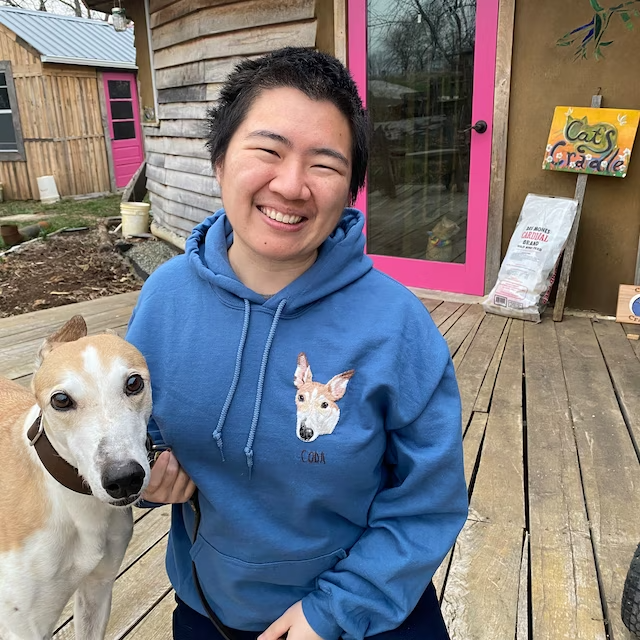 Hand Embroidered Pet Portrait Hoodie