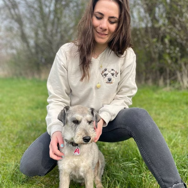 Hand Embroidered Pet Portrait Sweatshirt