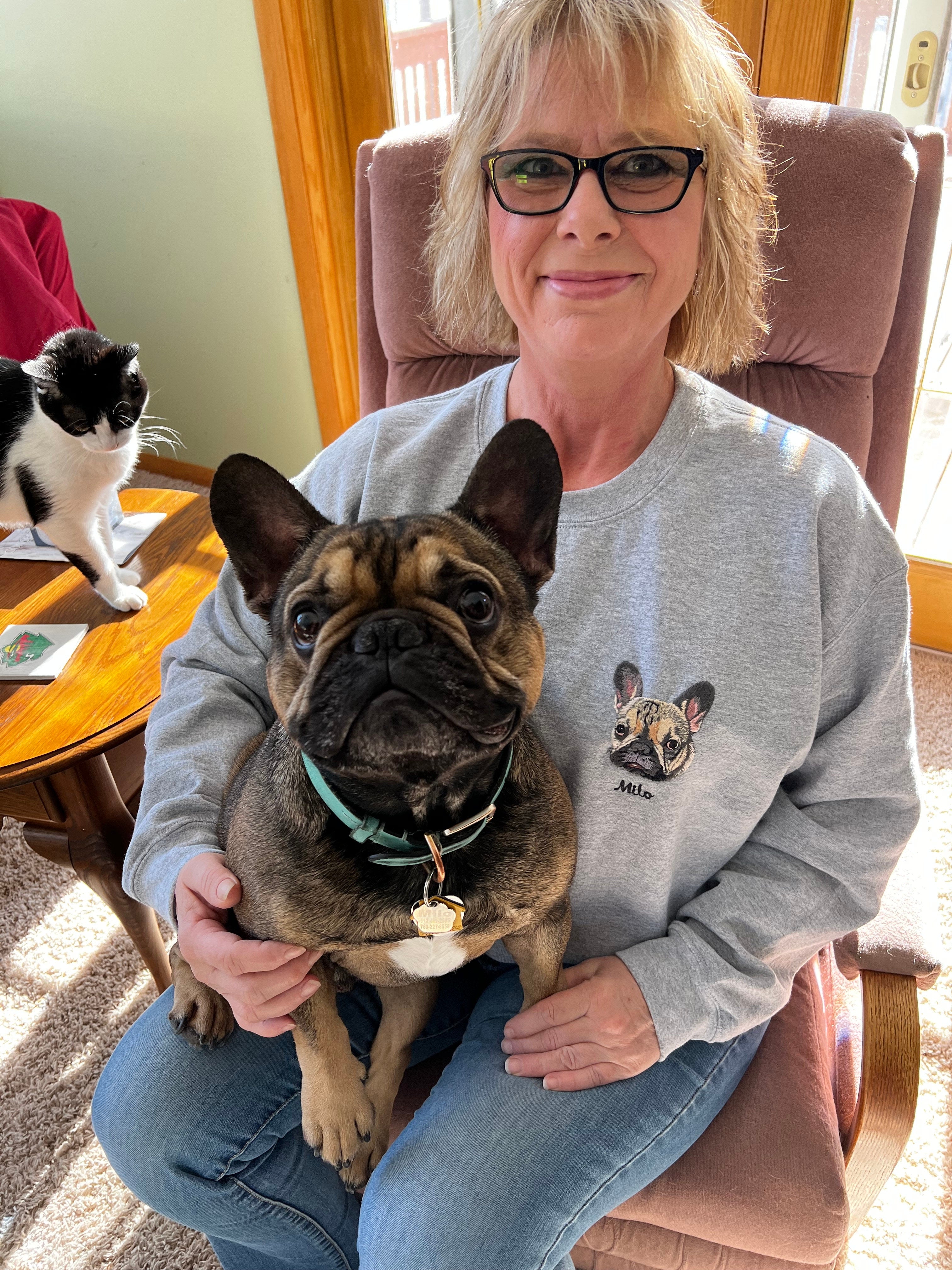 Hand Embroidered Pet Portrait Sweatshirt
