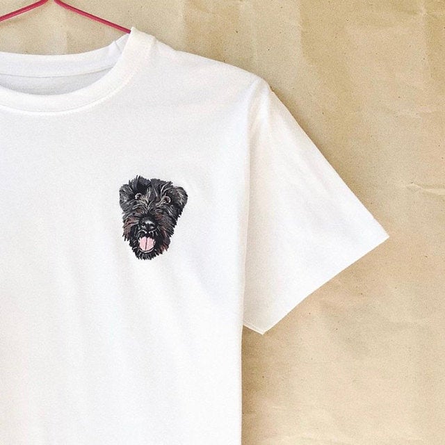 Hand Embroidered Pet Portrait T-shirt