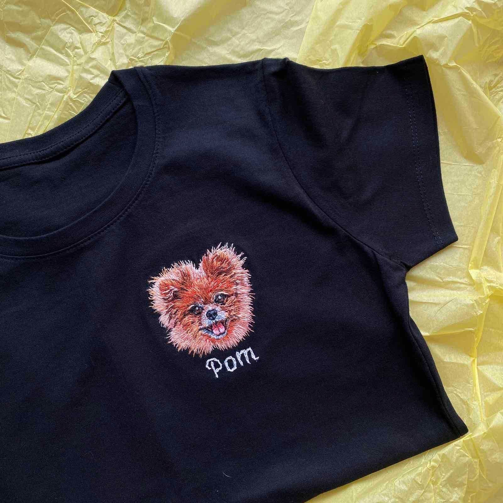 Hand Embroidered Pet Portrait T-shirt