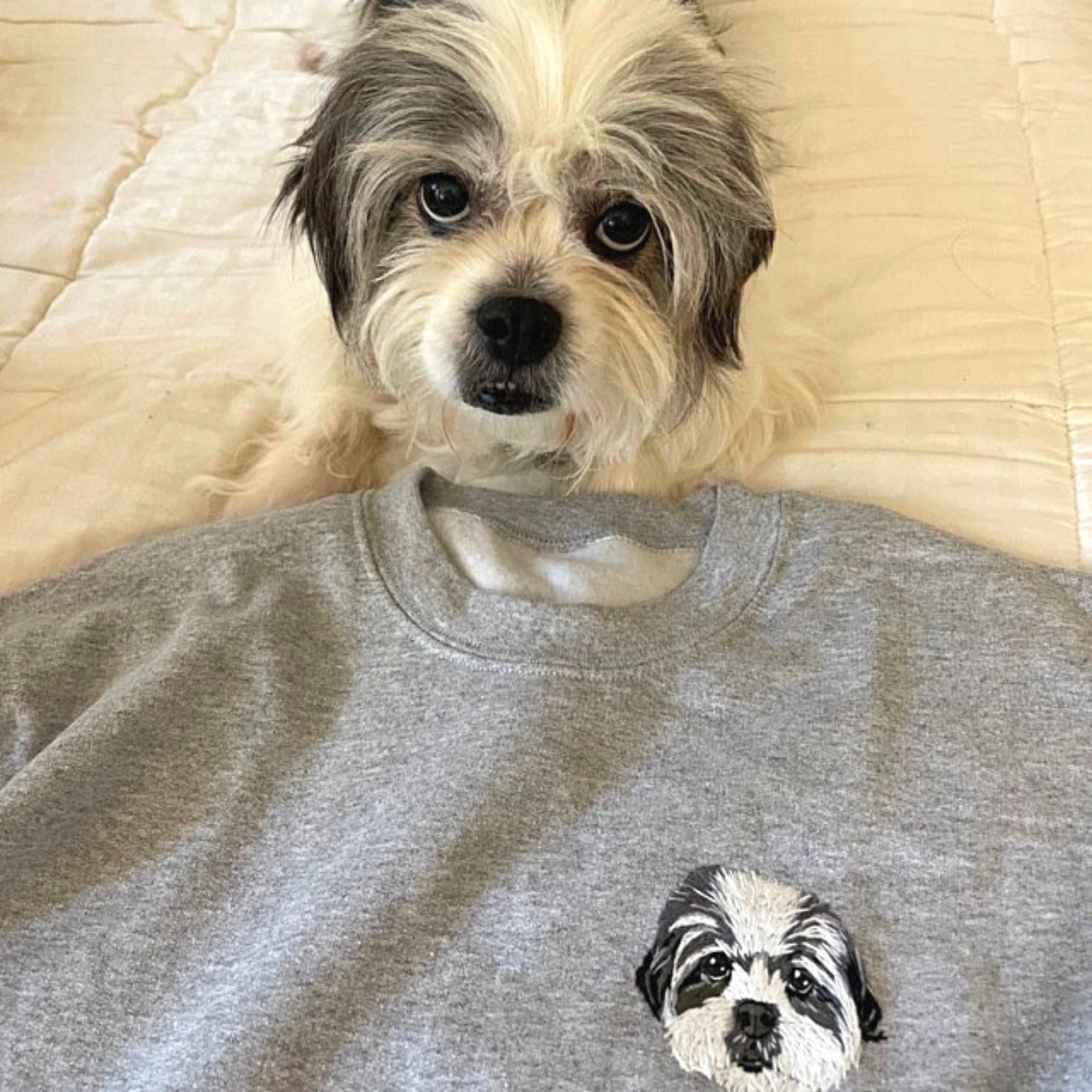 Hand Embroidered Pet Portrait Sweatshirt