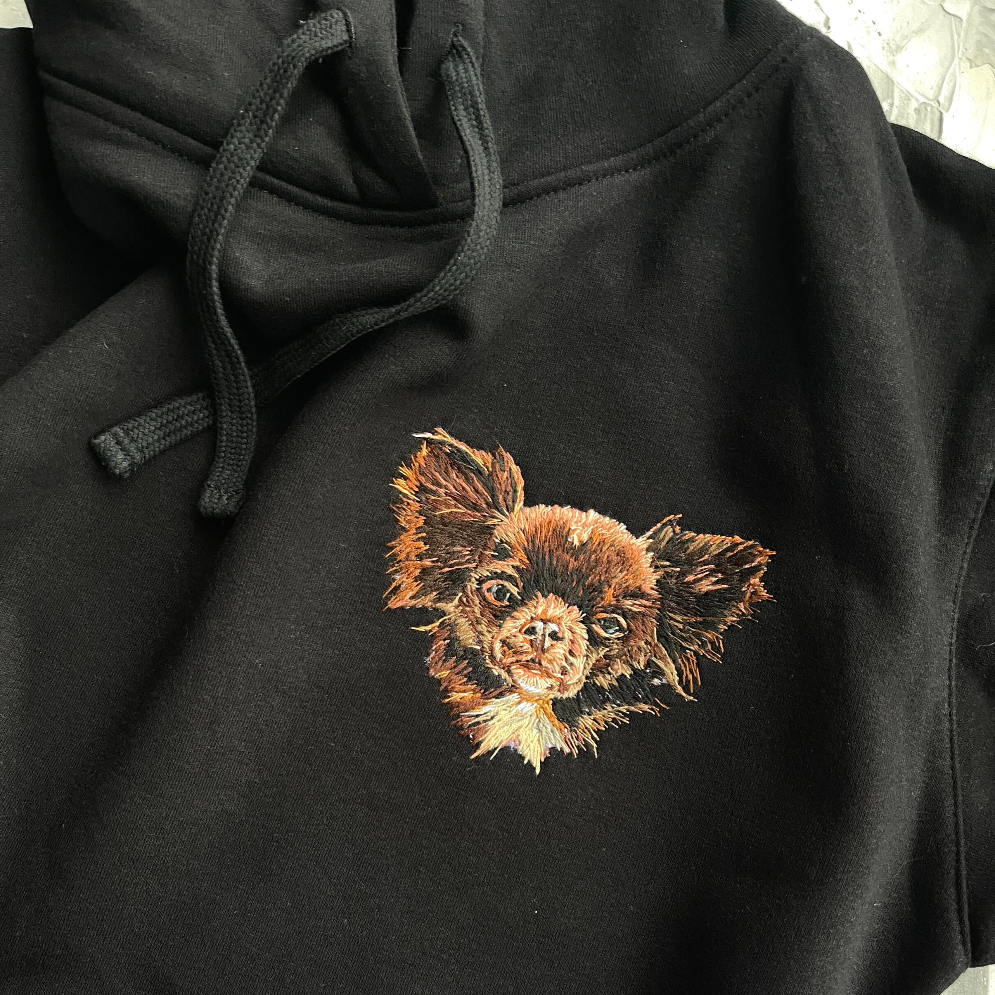 Hand Embroidered Pet Portrait Hoodie