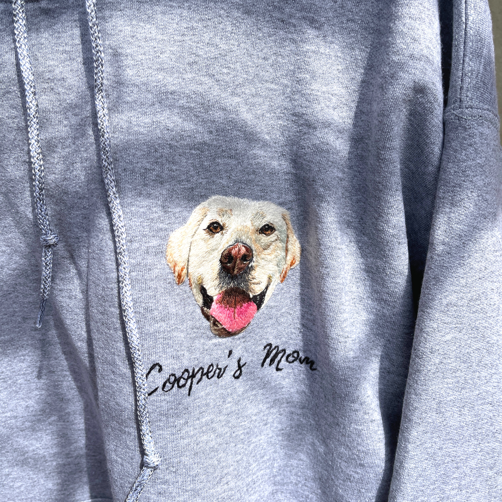 Hand Embroidered Pet Portrait Hoodie