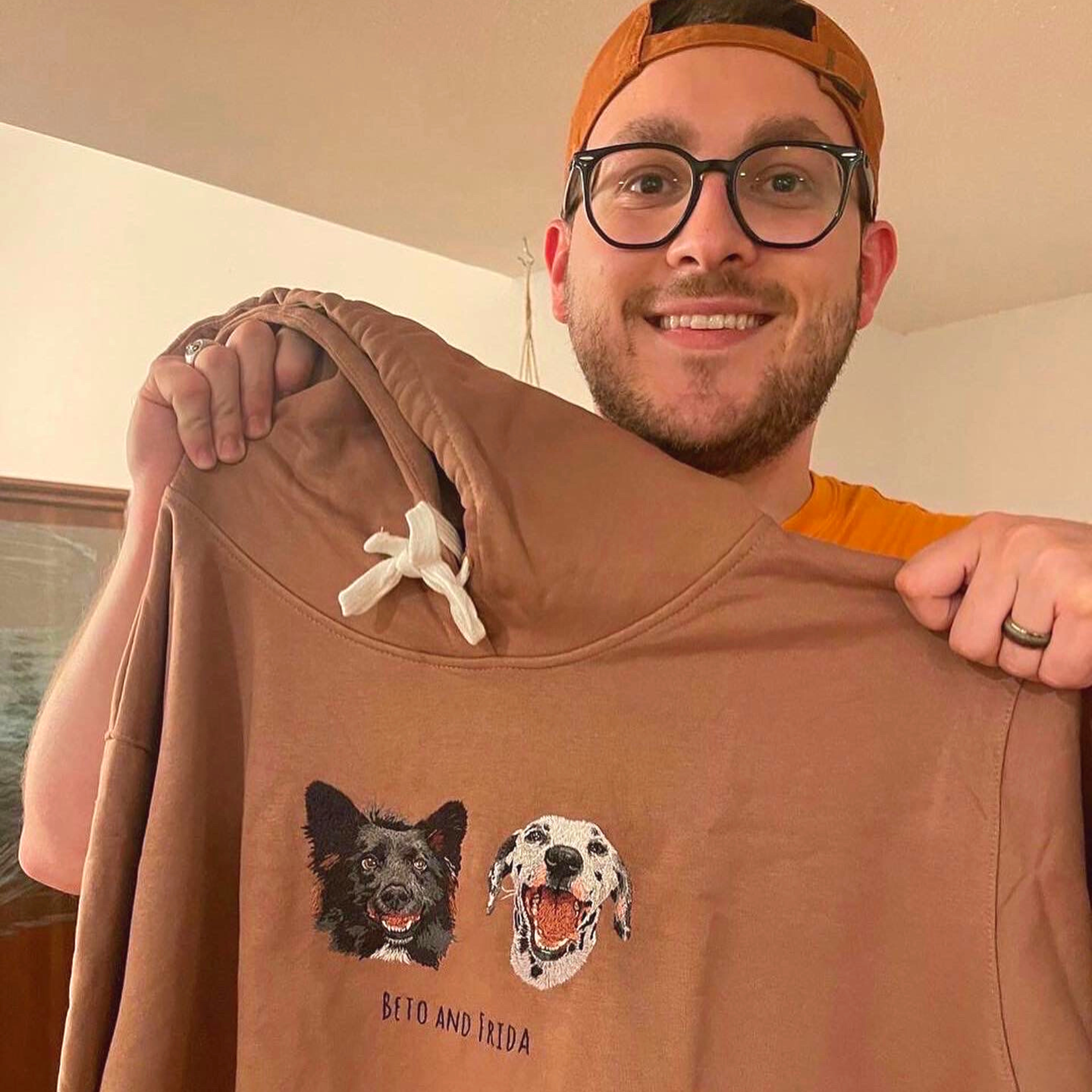 Hand Embroidered Pet Portrait Hoodie