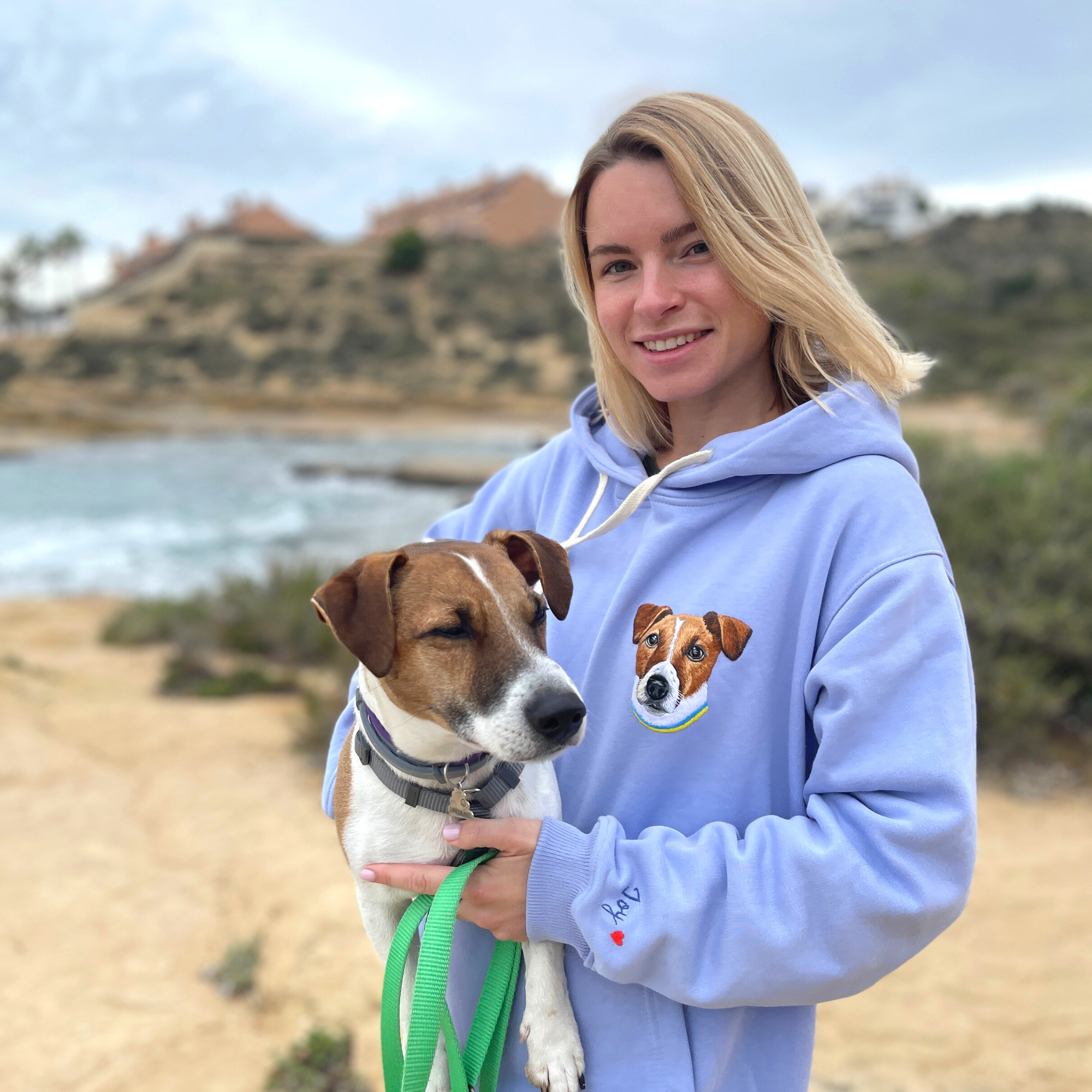 Hand Embroidered Pet Portrait Hoodie