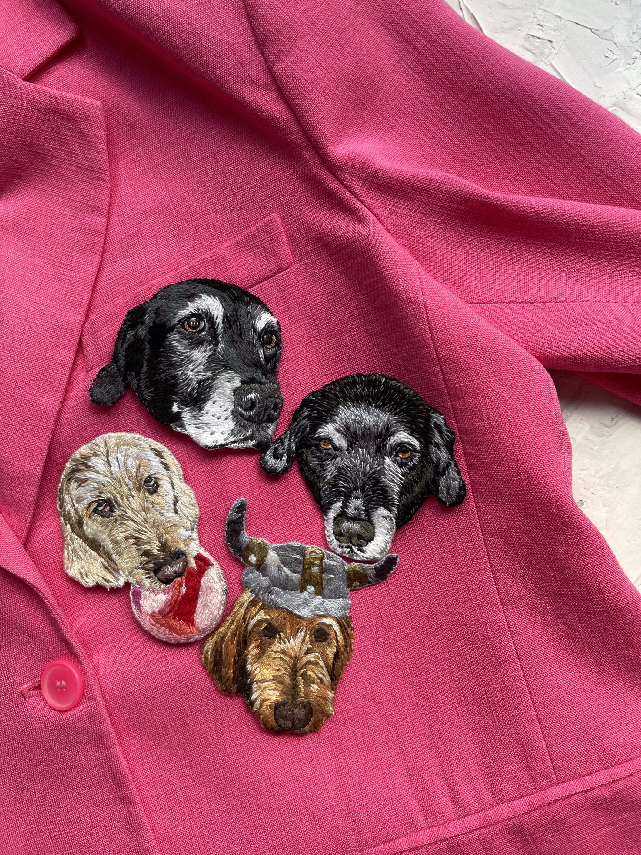 Hand Embroidered Dog Portrait Patch