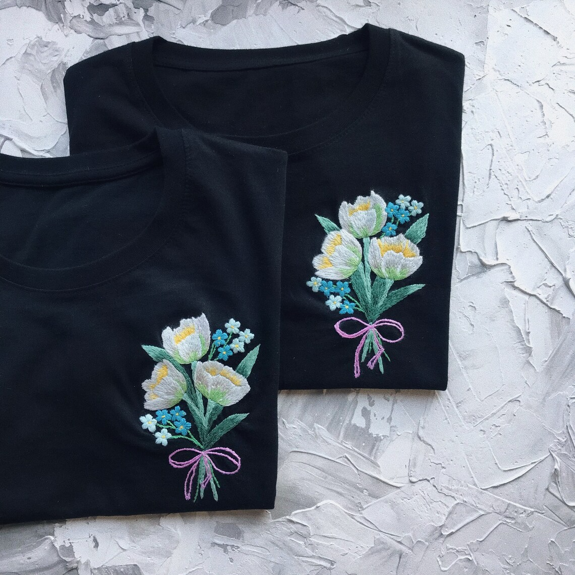 Custom Hand Embroidered Illustration T-shirt